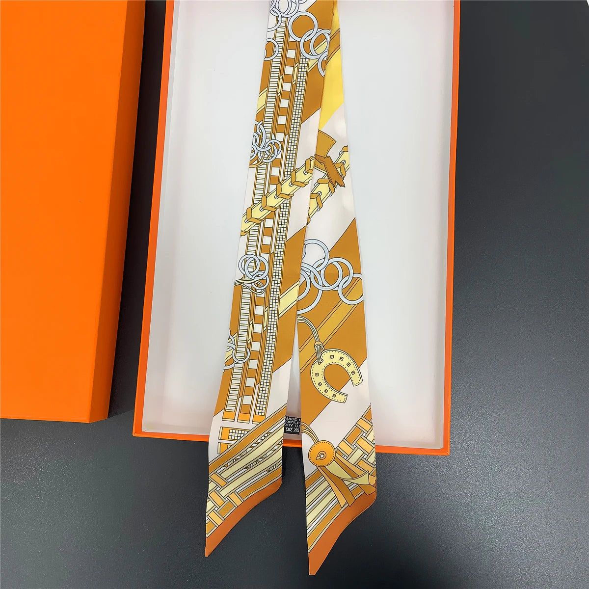 Vera Ochre Twilly Skinny Scarf