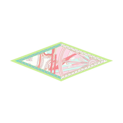 Carriage Wheel Green Silk Diamond Scarf