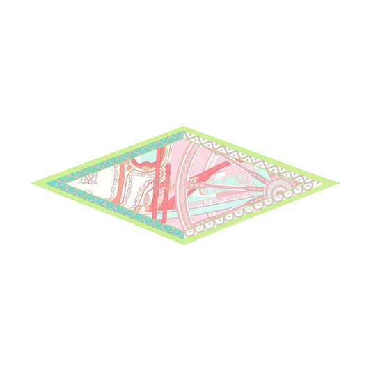 Carriage Wheel Green Silk Diamond Scarf