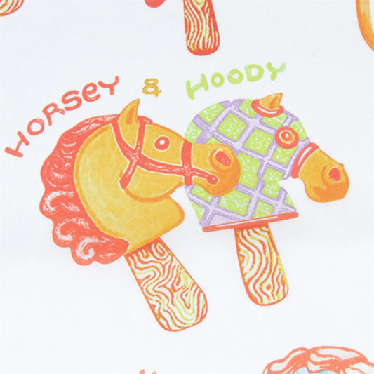 Ice Cream White Double Print Scarf / 70cm