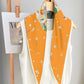 Pia Orange Silk Diamond Scarf