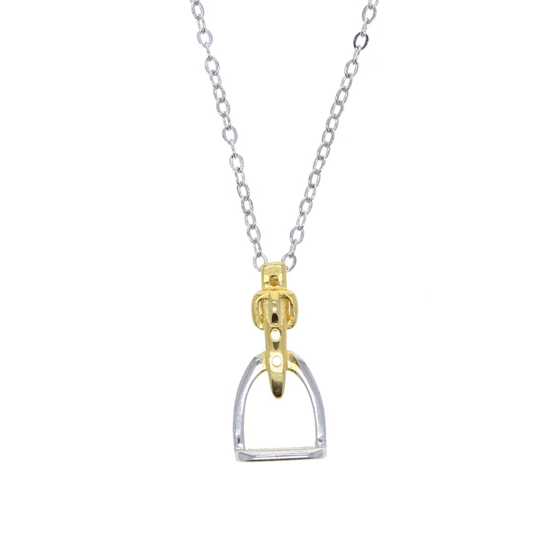 Stirrup Pendant Necklace (Gold and Platinum Plated)