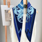 Wheel Blue Silk Diamond Scarf