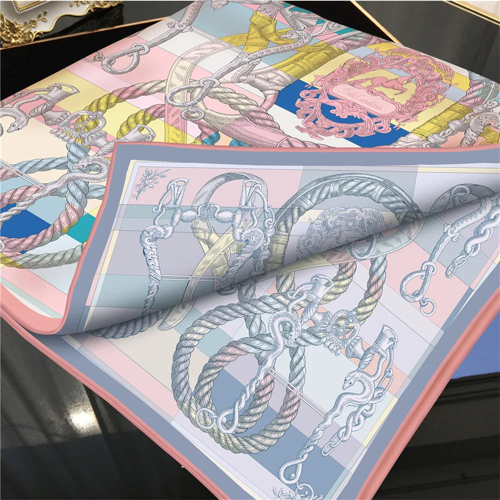 Rope Blue Double Print Scarf / 90cm