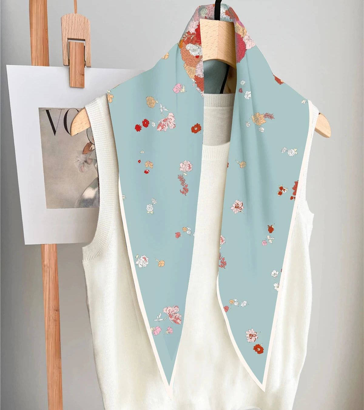 Pia Blue Silk Diamond Scarf