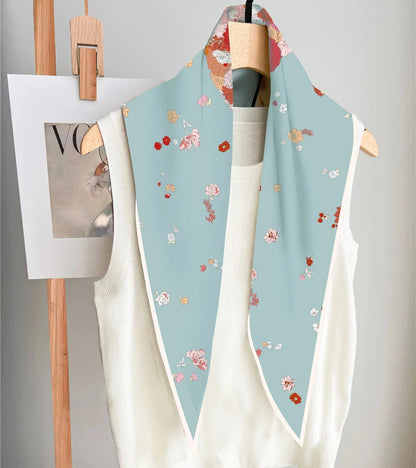 Pia Blue Silk Diamond Scarf
