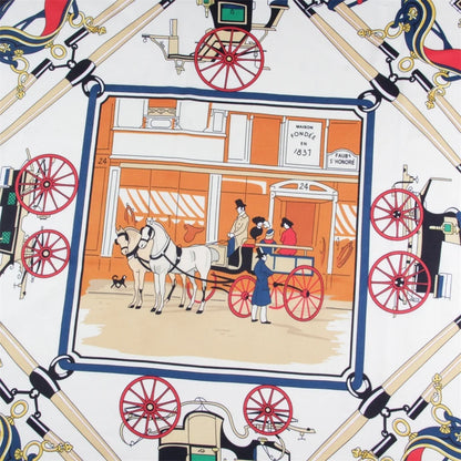 Carriage Black Silk Scarf / 90cm