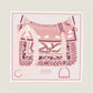 Saddle Blue Double Print Scarf / 90cm