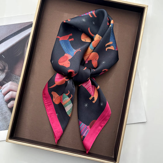 Dachshund Black Scarf / 65cm