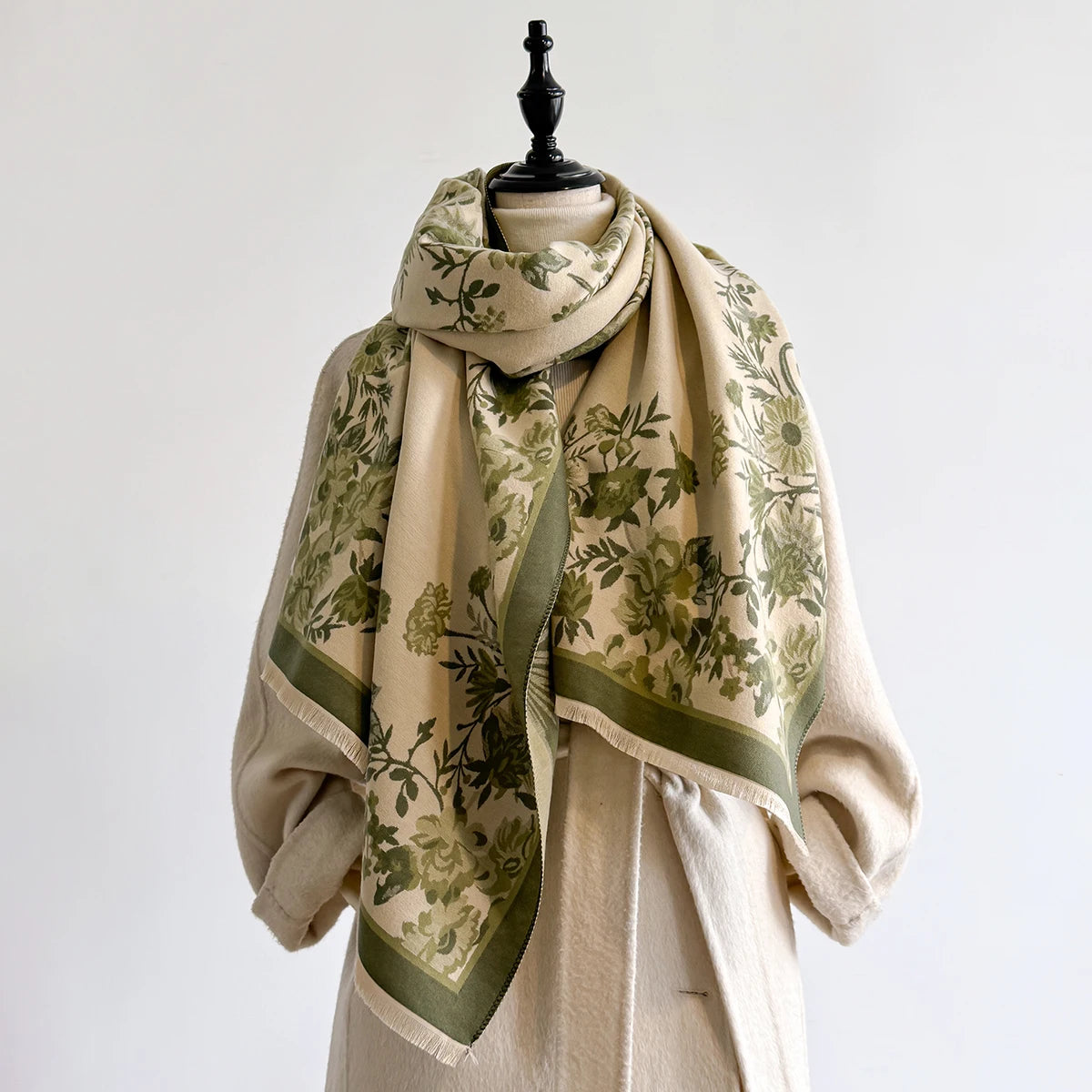 Florica Pashmina Scarf Green