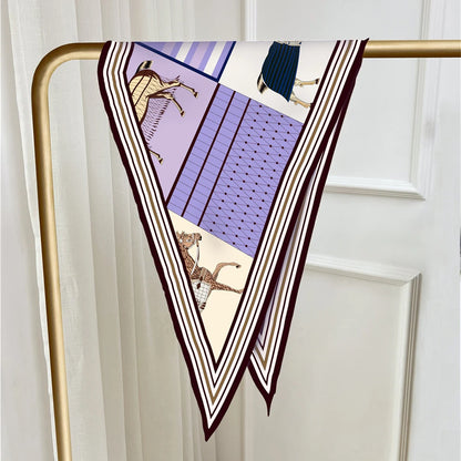 Adrina Purple Silk Diamond Scarf