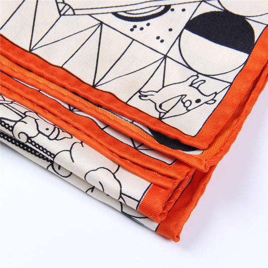 Hopi Gray Silk Scarf / 90cm