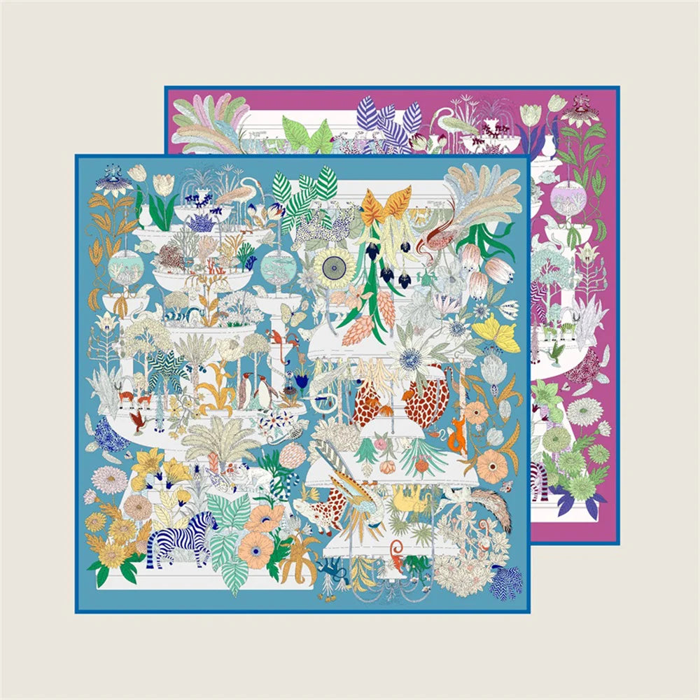 Cake Pan Blue Double Print Scarf / 90cm