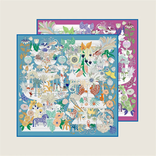 Cake Pan Blue Double Print Scarf / 90cm