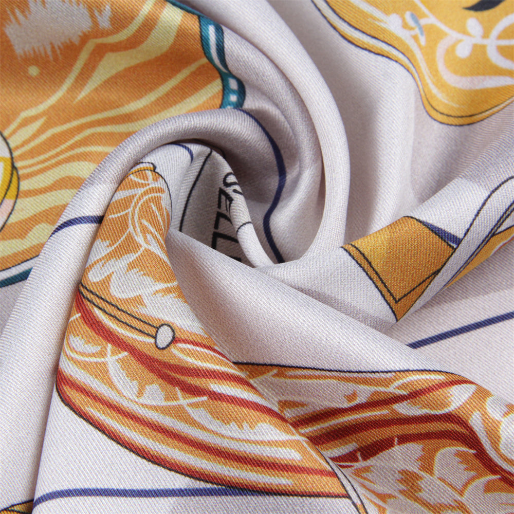 Saddle World Orange Double Print Scarf / 90cm