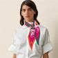 Wheel Pink Silk Diamond Scarf