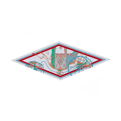 Four-Wheeled Carriage Gray Silk Diamond Scarf