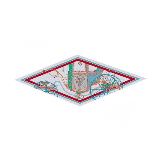 Four-Wheeled Carriage Gray Silk Diamond Scarf
