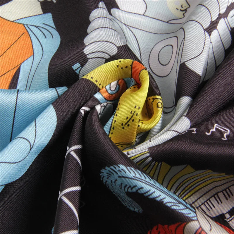 Magic Black Silk Scarf / 90cm