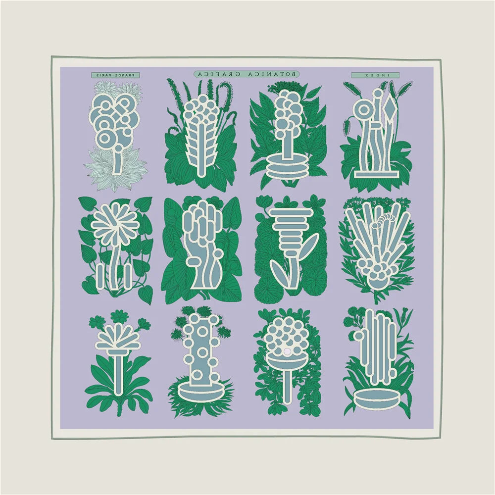 Plant Catalog Pink Double Print Scarf / 90cm