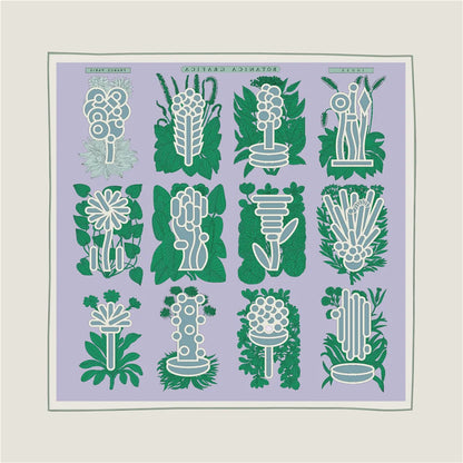 Plant Catalog Pink Double Print Scarf / 90cm