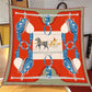 Carriage Red Silk Scarf / 90cm