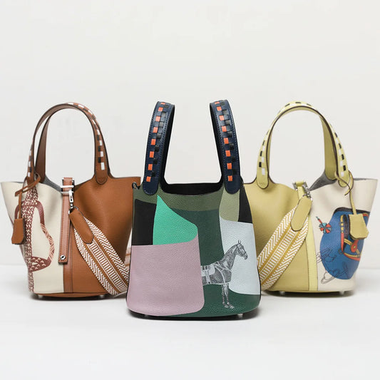 Aurelia Small Leather Bucket Bags