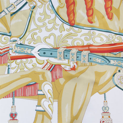 Two Horses Orange Double Print Scarf / 90cm
