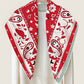 Animals Red Double Print Scarf / 90cm