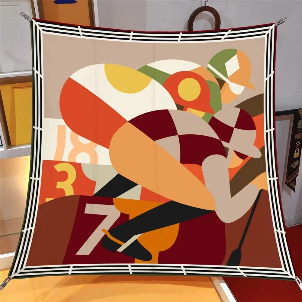 Jockey Brown Silk Scarf / 90cm