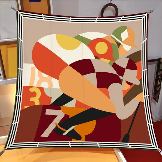 Jockey Brown Silk Scarf / 90cm