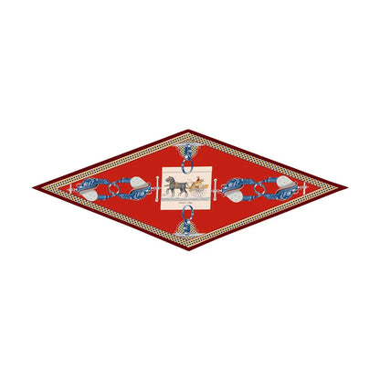 Carriage & Saddle Red Silk Diamond Scarf