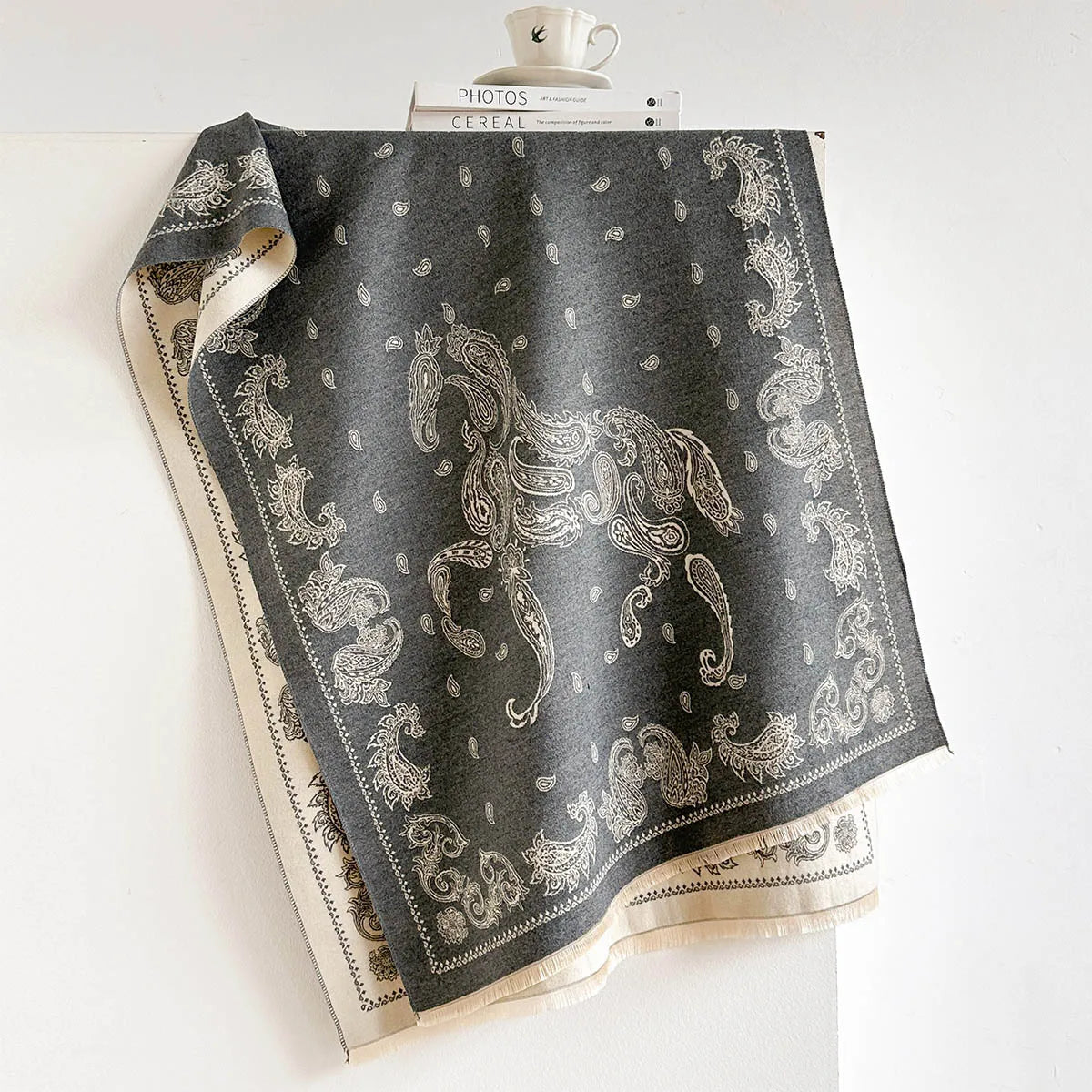 Cerise Pashmina Scarf Gray