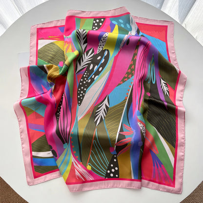Leaves Pink Scarf / 65cm