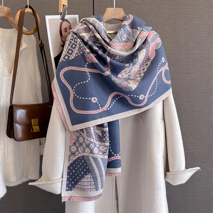Edwige Pashmina Scarf Blue