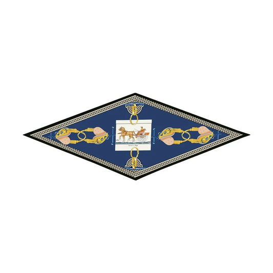 Carriage & Saddle Blue Silk Diamond Scarf