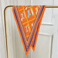Tersa Orange Silk Diamond Scarf