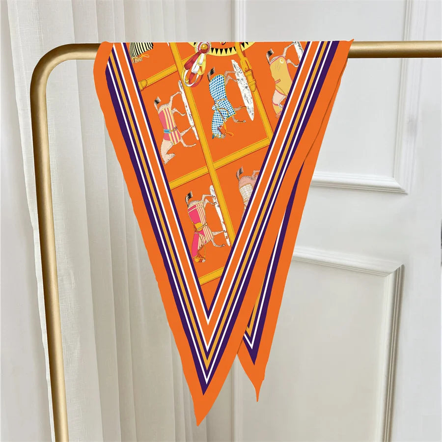 Tersa Orange Silk Diamond Scarf