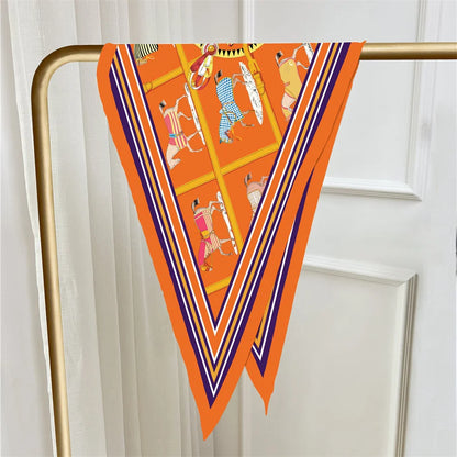 Tersa Orange Silk Diamond Scarf