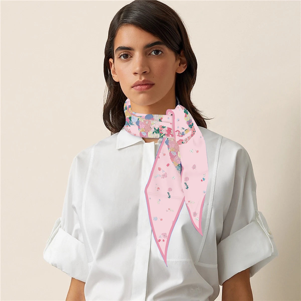 Pia Pink Silk Diamond Scarf