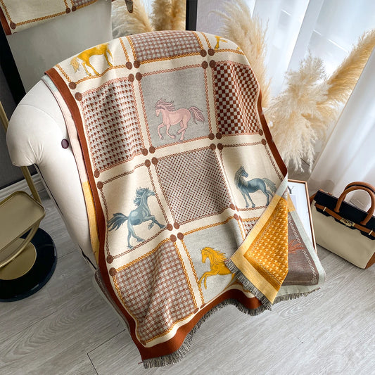 Aieta Pashmina Scarf Brown