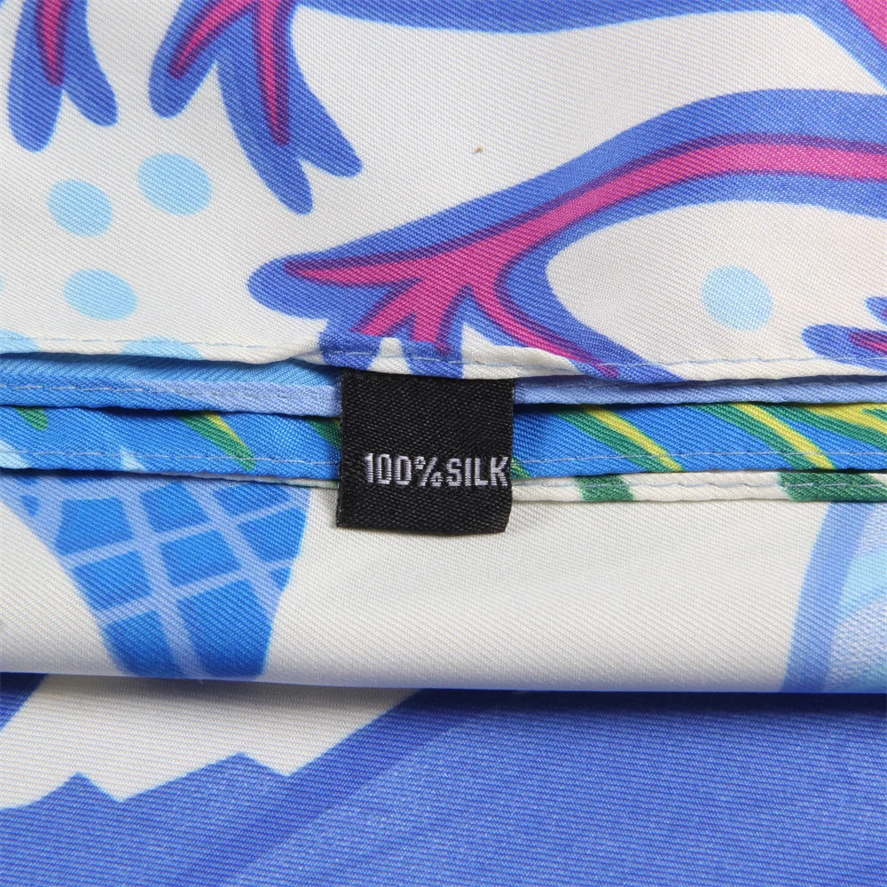 Ocean World Yellow Silk Scarf / 130cm