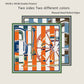 Wheel Stripes Orange & Blue Double Print Scarf / 90cm