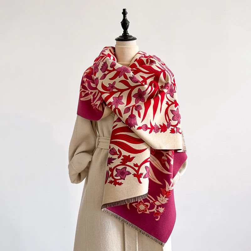 Florigia Pashmina Scarf Rose