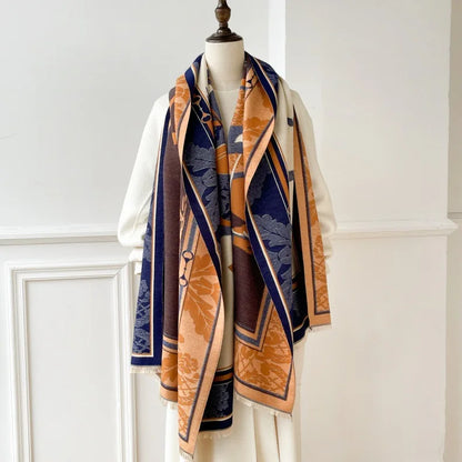 Aria Pashmina Scarf Navy