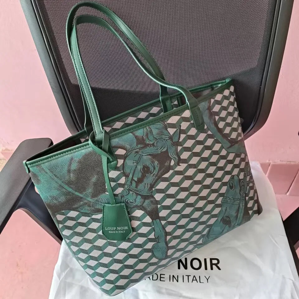 Lono Large Tote Bag with Horse Motif