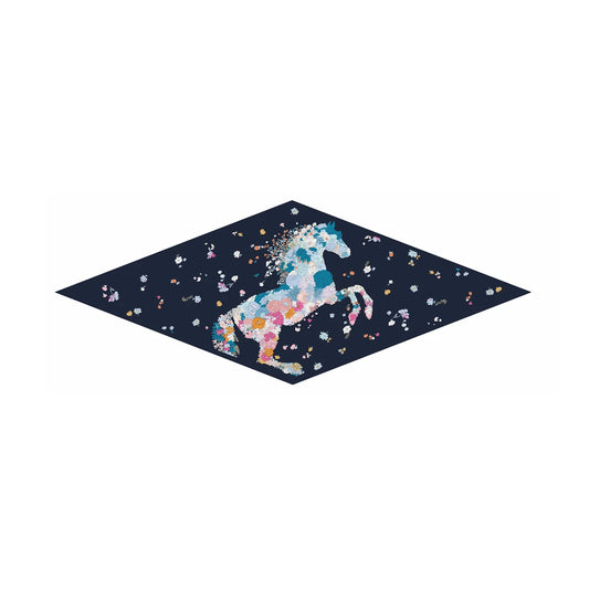 Pia Navy Silk Diamond Scarf