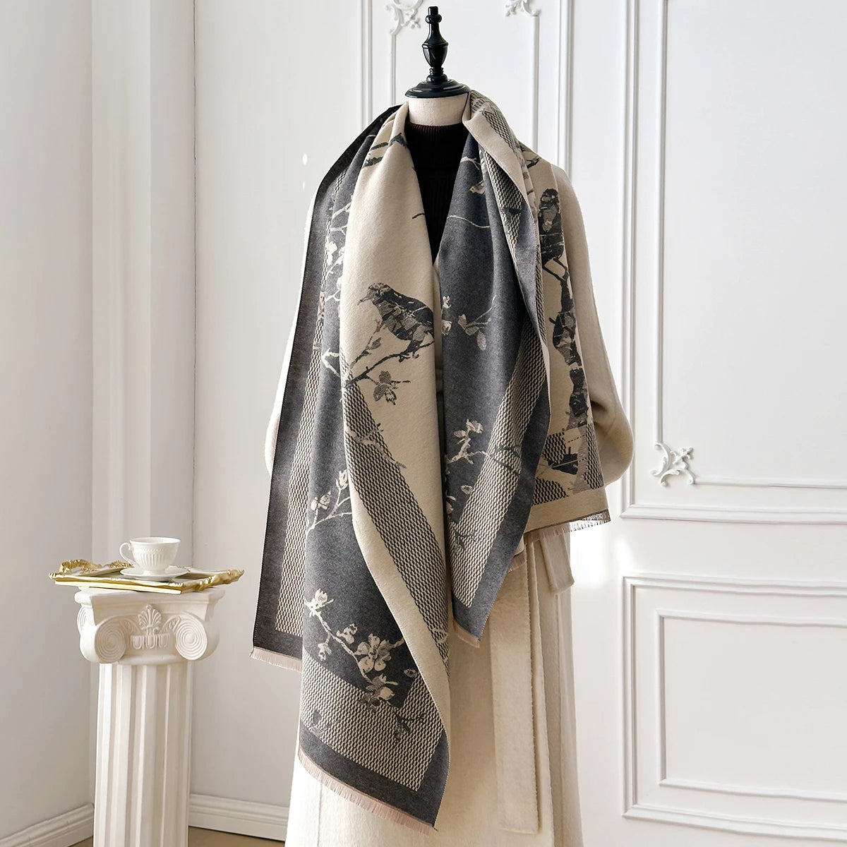 Biondina Pashmina Scarf Gray