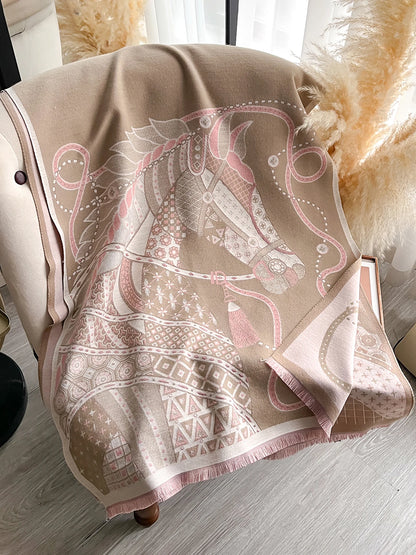 Edwige Pashmina Scarf Khaki