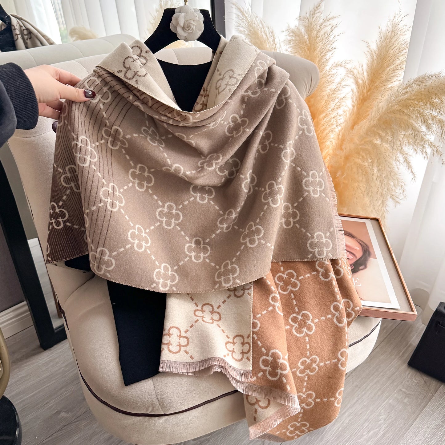 Arianna Pashmina Scarf Brown